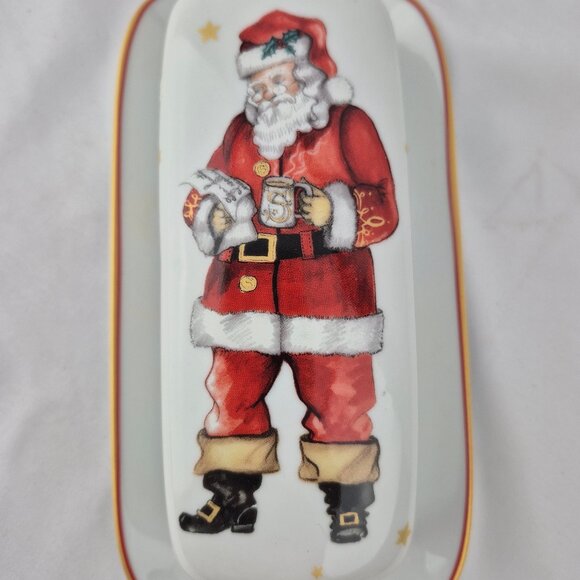 Williams-Sonoma 'Twas The Night Before Christmas Butter Dish Santa Claus - Picture 3 of 16
